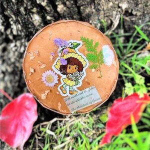 Meadow Dream  Orange Blossom Floral Coaster With Shakespeare Quote